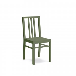 Mina, set da due sedie in legno laccato color verde