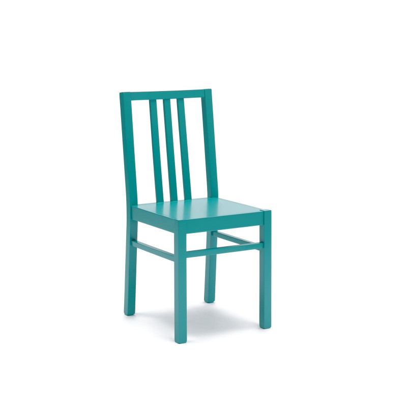 Mina, set da due sedie in legno laccato color turchese