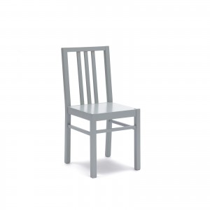 Mina, set da due sedie in legno laccato grigio chiaro