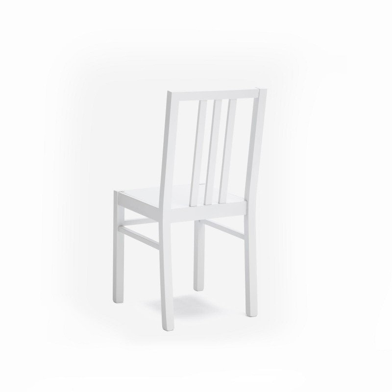 Mina, set da due sedie in legno laccato bianco