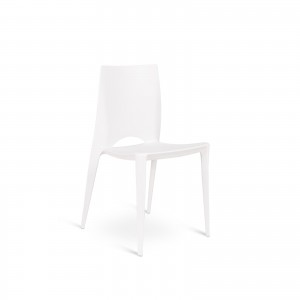 Denise, set da quattro sedie in poliprene, colore bianco