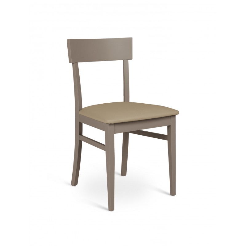 Monaco-set da due sedie in legno laccato in grigio tortora- STONES