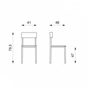 Zoom Easy- set da quattro sedie in polipropene grigio scuro- STONES