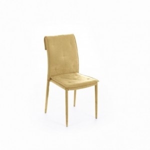 Wanda, set da quattro sedie in tessuto senape – STONES