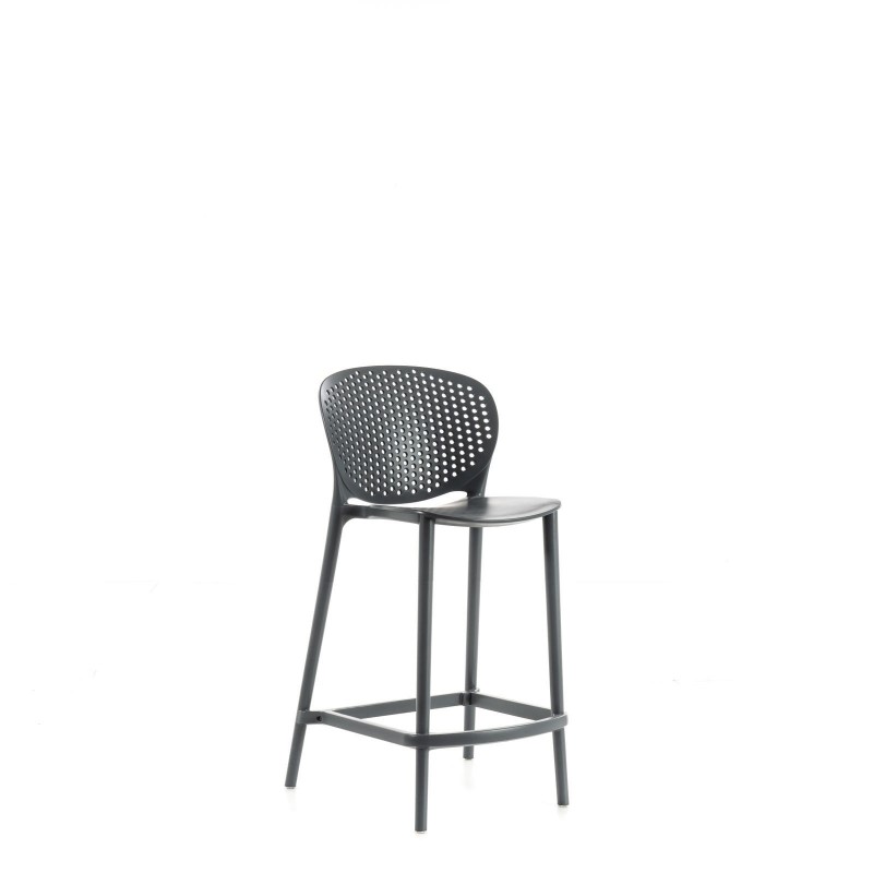 Spot – set da due sedie in poliprene grigio scuro -STONES