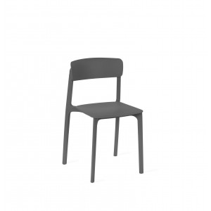 Easy- set da quattro sedie in polipropene grigio scuro- STONES