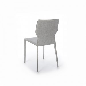 Kim - set da due sedie in similcuoio colore grigio chiaro -Stones