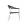 Set Tavolo Fuerteventura + 6 Sedie Contract bianco con corda sintetica grigia Moia