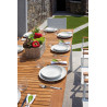 Set Tavolo Fuerteventura + 6 Sedie Contract bianco con corda sintetica color paglia Moia