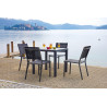 Set Tavolo San Vincenzo + 4 Sedie Pola Alluminio Antracite Text Nero Moia