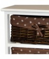 Cassettiera Cleo in legno e vimini con 5 cassetti