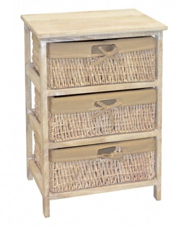 Cassettiera Angela in legno verniciato con 3 cassetti