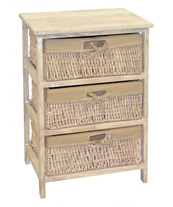 Cassettiera Angela in legno verniciato con 3 cassetti
