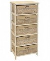 Cassettiera Angela in legno verniciato con 5 cassetti