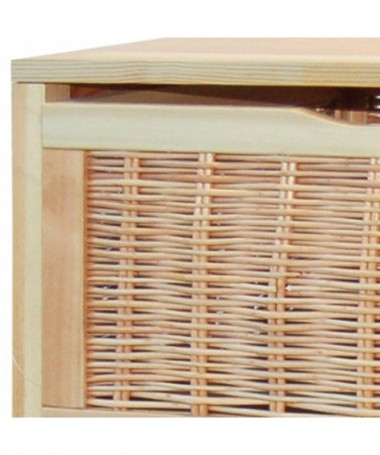 Zoom Cassettiera Giada in legno e vimini con 2 cassetti