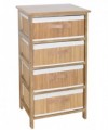 Cassettiera Nora in bamboo con 4 cassetti