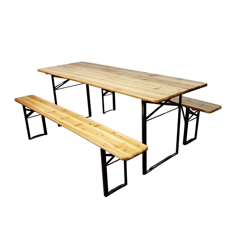 Set birreria Moia B3 tavolo 200x70 cm 2 panche abete robusto