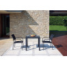 Set Tavolo San Vincenzo + 4 Sedie Samo Alluminio Antracite Text Nero Moia