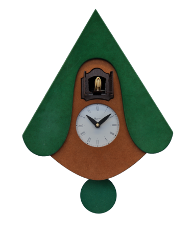 Zoom Orologio con cucù New W con cassa in mdf e tetto Made in Italy