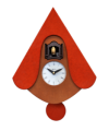 Orologio con cucù New W con cassa in mdf e tetto Made in Italy