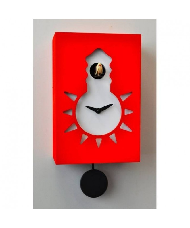 Orologio con cucù Night & Day in mdf laccato con quadrante fosforescente Made in Italy