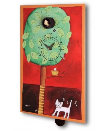 Zoom Orologio con cucù Sul Ramo stampa su mdf Made in Italy