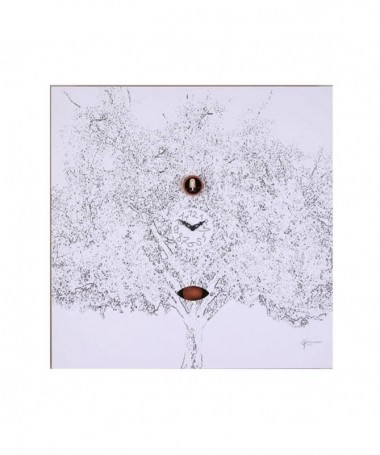 Orologio con cucù Albero Nero stampa su mdf Made in Italy