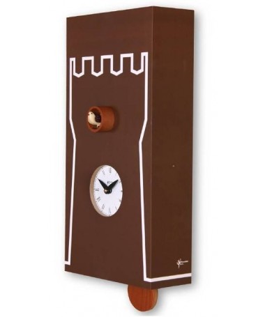 Orologio con cucù Torre stampa su in mdf Made in Italy
