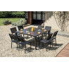 Set Tavolo Tondo + 4 Sedie Pola Alluminio Antracite Text Nero Moia