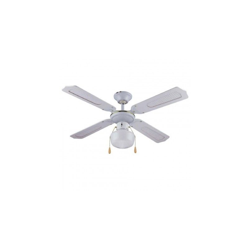 Ventilatore da soffitto 4 Pale 1 Luce D.105 cm 50w colore BIANCO DA54012