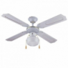 Ventilatore da soffitto 4 Pale 1 Luce D.105 cm 50w colore BIANCO DA54012