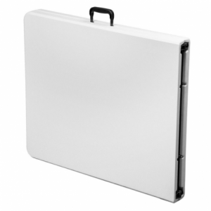 Zoom Tavolo pieghevole richiudibile a valigia in resina Bianco struttura in ferro 180X75X75 DG45065