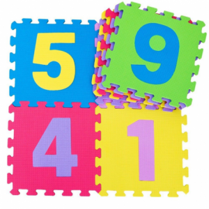 9PZ Tappeto tappetino piastrella puzzle NUMERI 32X32X1 per bambini gioco da interno