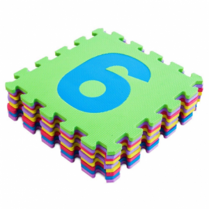 Zoom 9PZ Tappeto tappetino piastrella puzzle NUMERI 32X32X1 per bambini gioco da interno