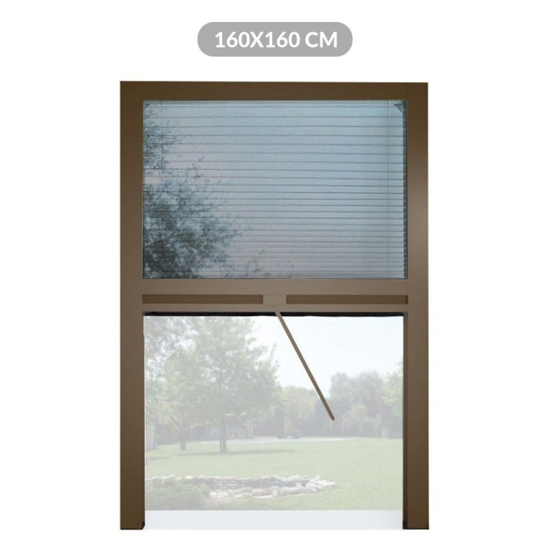 Zanzariera a plisse in kit riducibile universale Melodie per finestra verticale 160x160 Bronzo