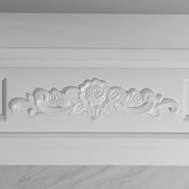 Camino a bioetanolo biocamino da terra TRUMAN Bianco effetto marmo L121 x P38 x H108