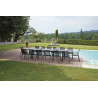 Set Tavolo Tondo + 4 Sedie Samo Alluminio Antracite Text Nero Moia