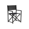 Set Tavolo Tondo + 4 Sedie Regista Paros Alluminio Antracite/Text Nero Moia