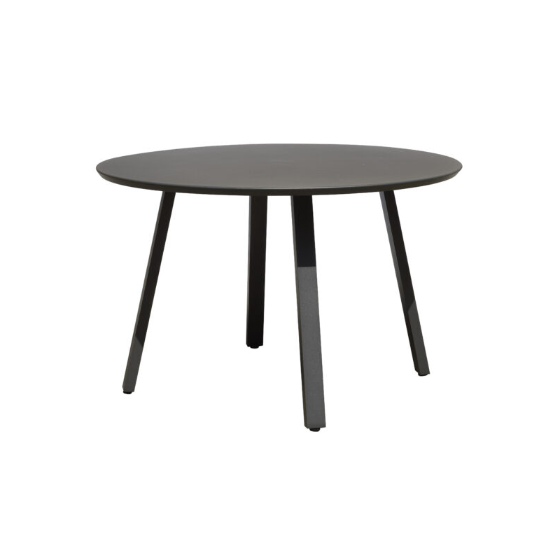Set Tavolo Tondo + 4 Sedie Regista Paros Alluminio Antracite/Text Nero Moia