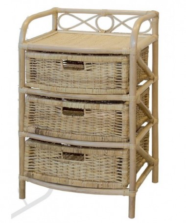 Cassettiera Rattan con 3 cassetti