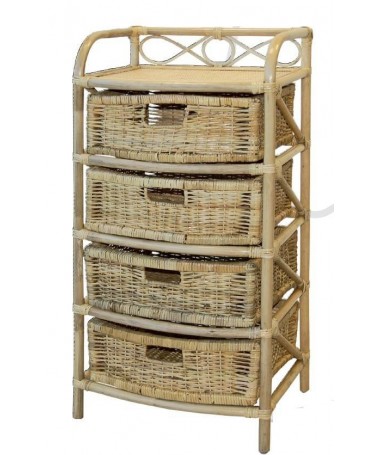 Cassettiera Rattan con 4 cassetti