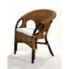 Poltrona lucrezia cm60x60h82/47 noce naturale con cuscino
