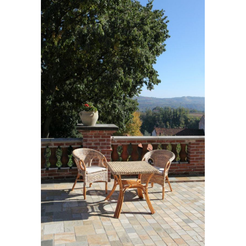 Poltrona lucrezia cm60x60h82/47 noce naturale con cuscino