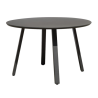 Set Tavolo Tondo + 4 Sedie Amalfi MOIA in alluminio e textilene nero