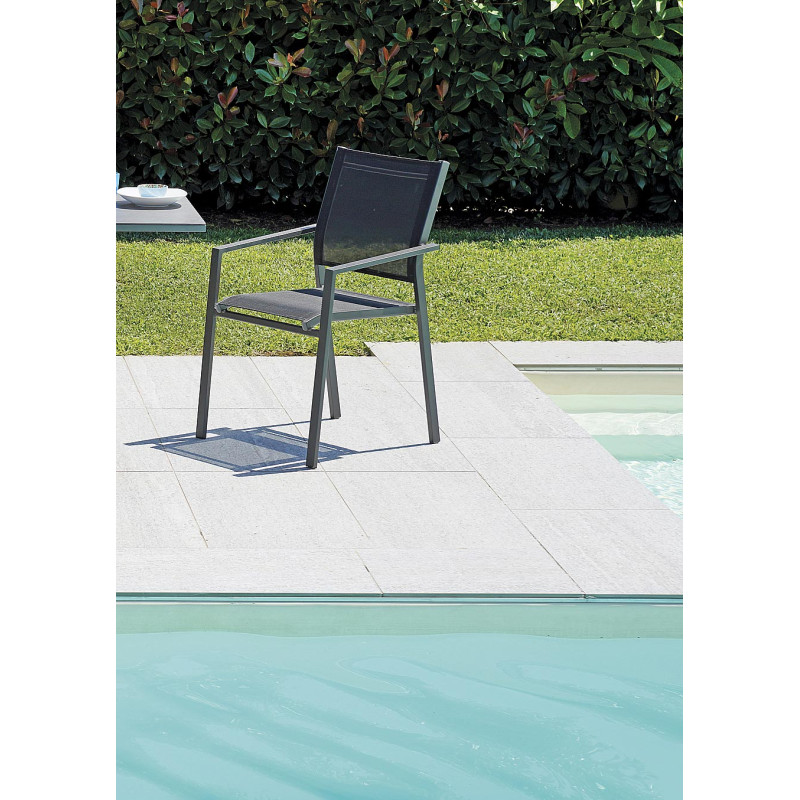 Set Tavolo da + 6 Sedie Zara Alluminio Antracite Text Nero Moia