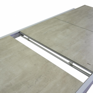 Tavolo alluminio all. cleveland top vetroceramica bianco opaco cm180/240x100h75
