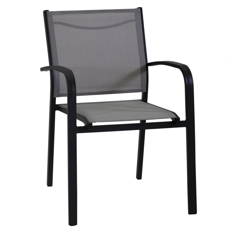 Poltrona alluminio sullivan impilabile antracite cm 61x56h43/60/84