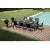 Set Tavolo da + 6 Sedie Samo Alluminio Antracite Text Nero Moia