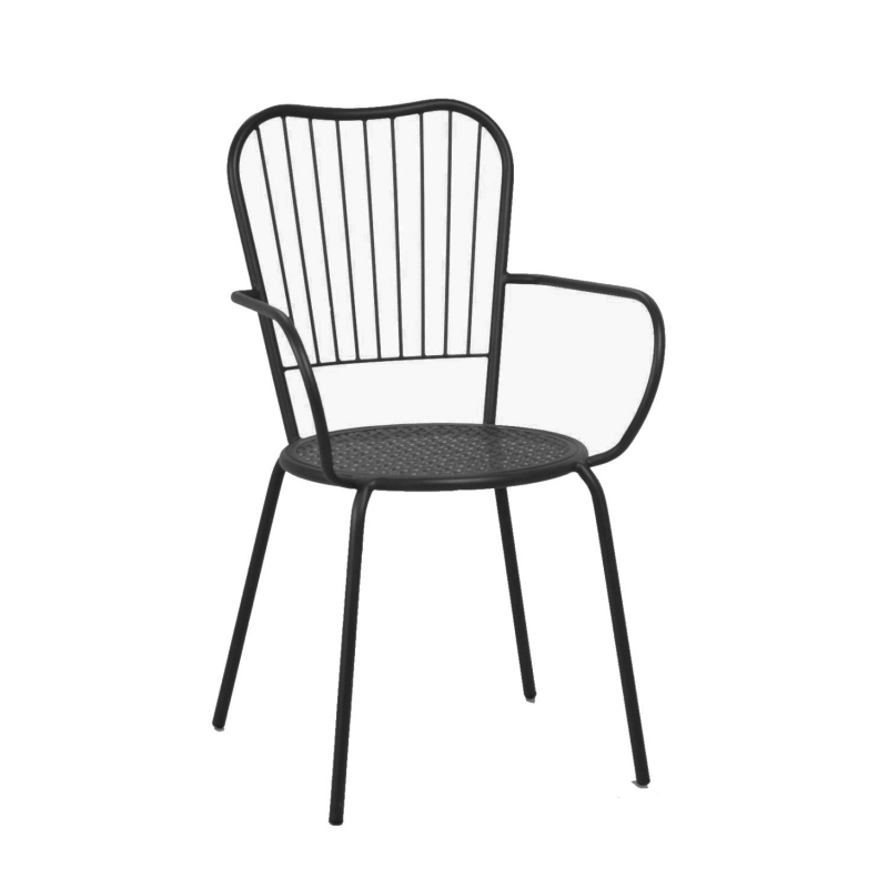 Poltrona metallo ivrea antracite cm54x55h90 - Set da 2