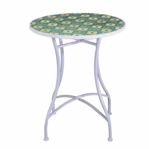 Tavolo mosaico metallo Scilla con 2 sedie tondo cm ø60h71